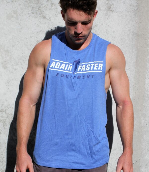Muscle Tee - Again Faster - Blue